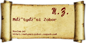 Mátyási Zobor névjegykártya